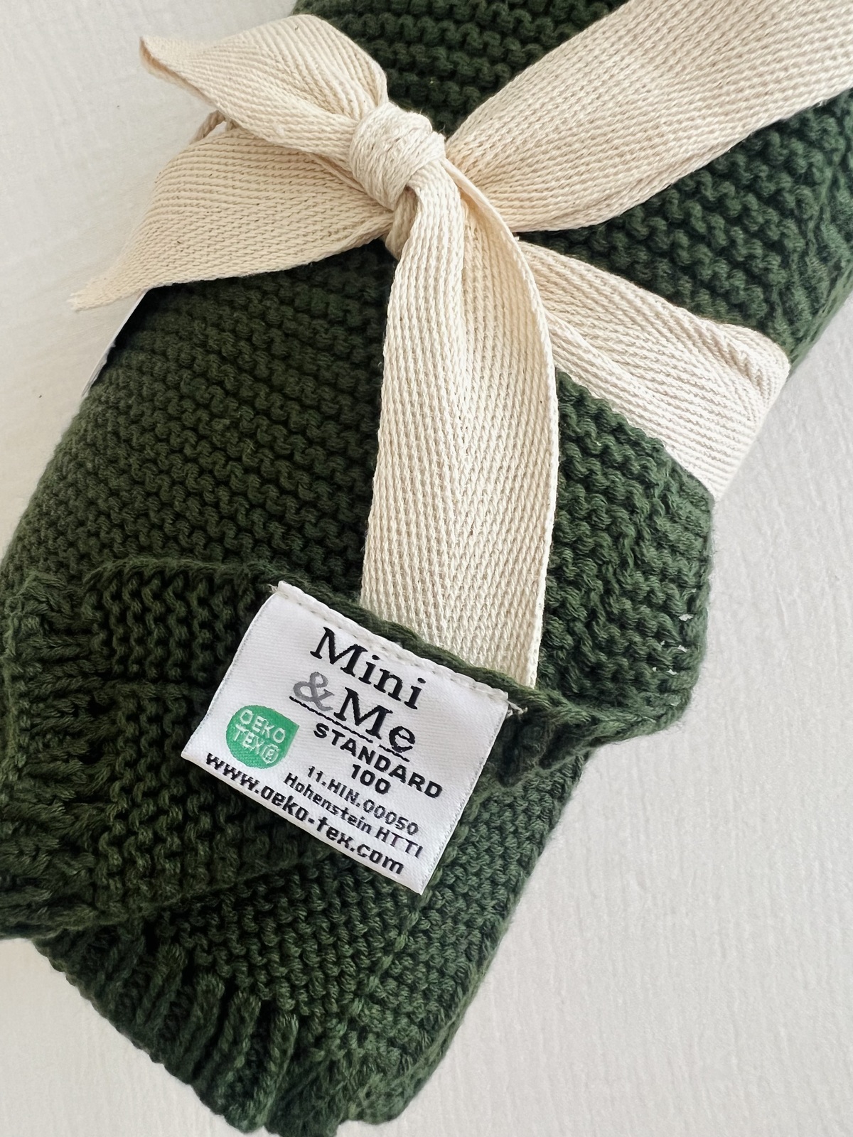 Mini Me Cable Knit Baby Blanket Forrest Green