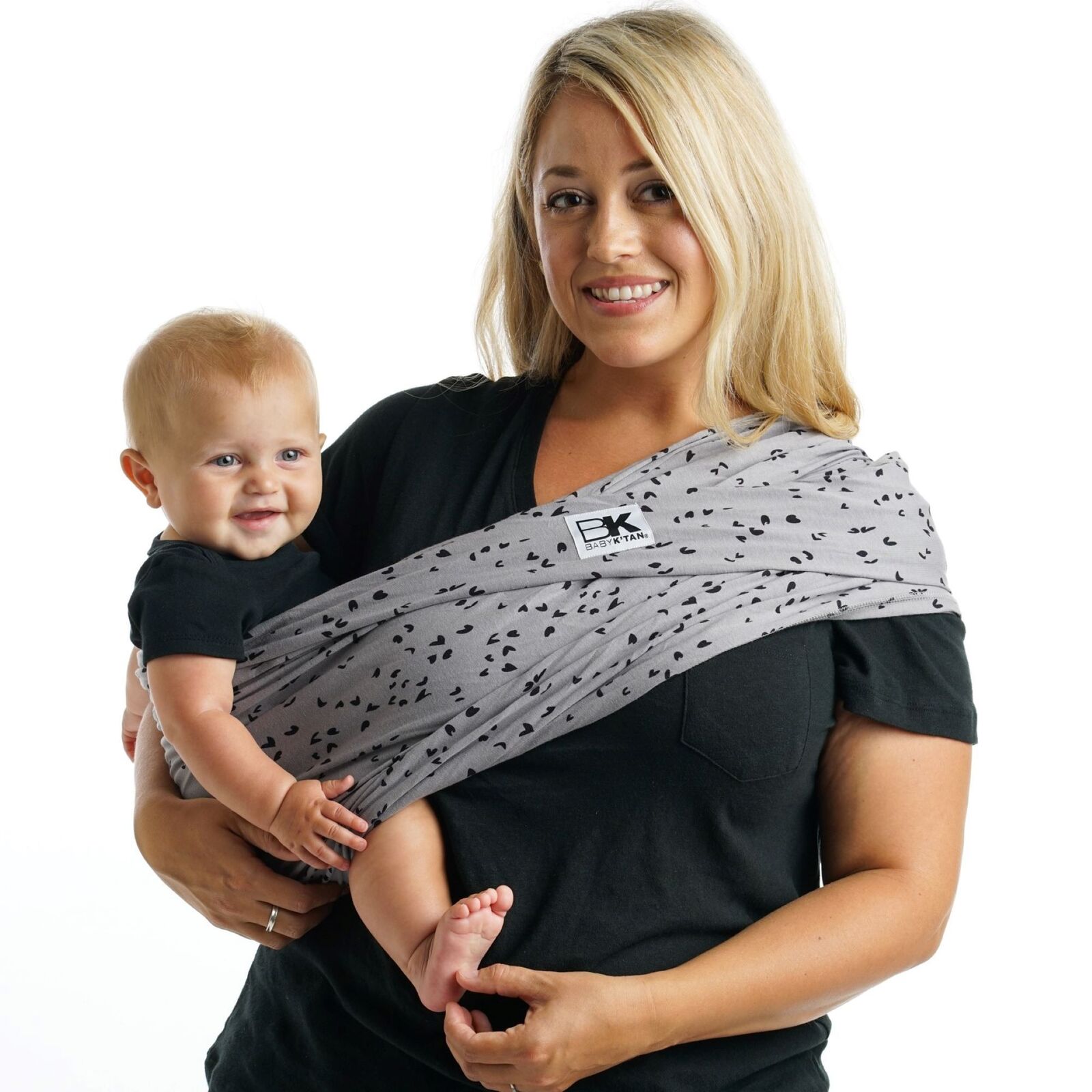Baby K’tan Print Cotton Wrap Baby Carrier Sweetheart Black