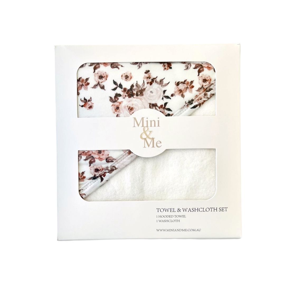 Mini Me Hooded Towel Wash Cloth Set Addison