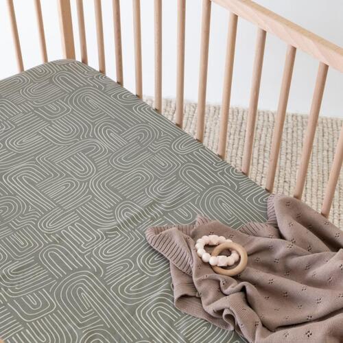 Mulberry Threads Co Organic Bamboo Cot Sheet Eucalyptus Arches