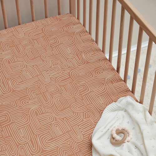 Mulberry Threads Co Organic Bamboo Jersey Cot Sheet Clay Arches