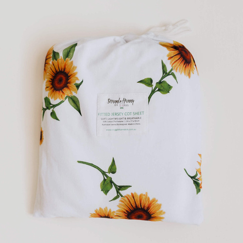 Snuggle Hunny Kids Fitted Cot Sheet Sunflower