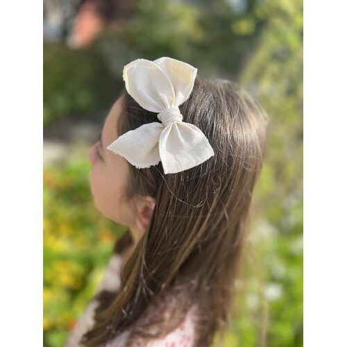 Mini & Me Fable Bow Headband Cream