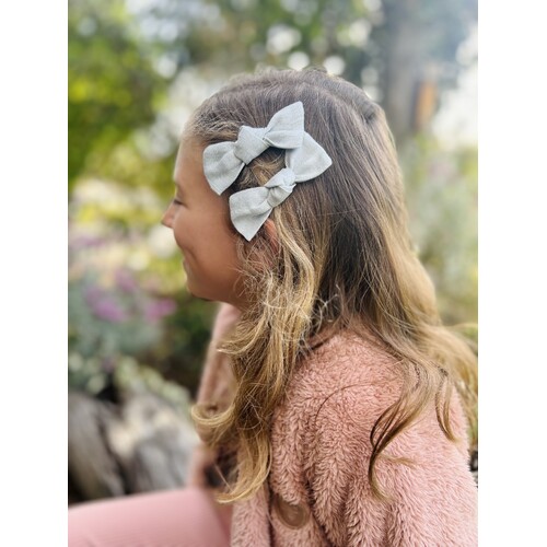 Mini & Me Knot Bow Set Sky