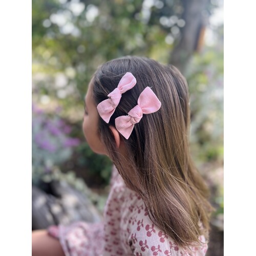 Mini & Me Knot Bow Set Pink