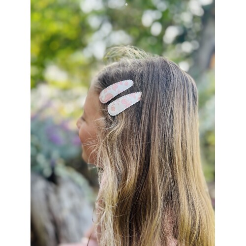 Mini & Me Snap Clip Set Pink Floral