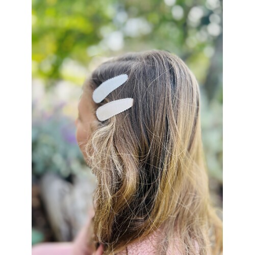 Mini & Me Snap Clip Set Cream
