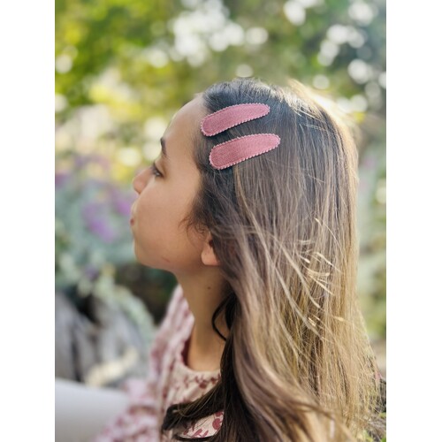 Mini & Me Snap Clip Set Maroon
