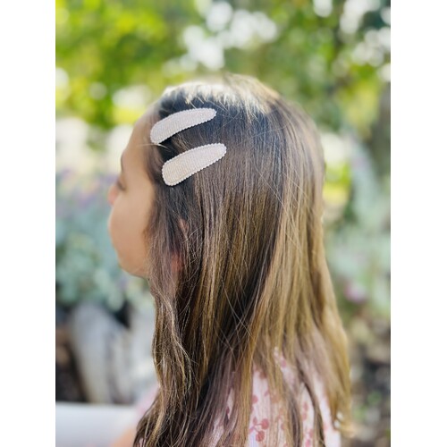 Mini & Me Snap Clip Set Nude Sparkle