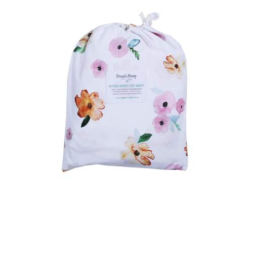 Snuggle Hunny Kids Fitted Cot Sheet Poppy