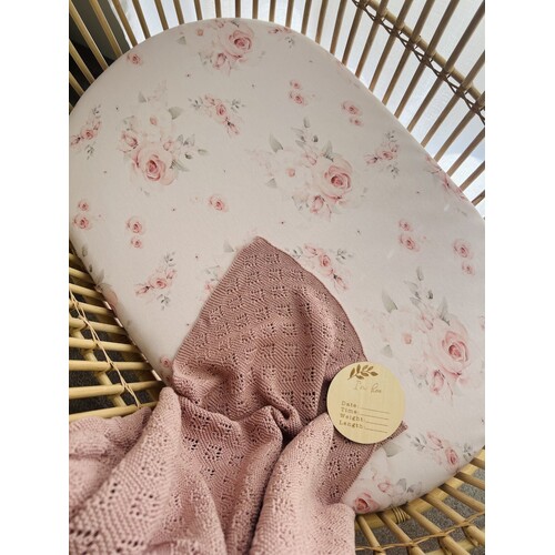 Mini & Me Diamond Knit Baby Blanket Blush