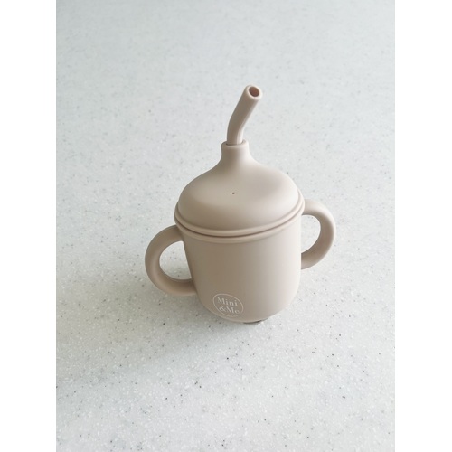 Mini & Me Transitional Straw Sippy Cup Almond