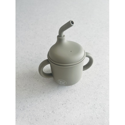 Mini & Me Transitional Straw Sippy Cup Olive