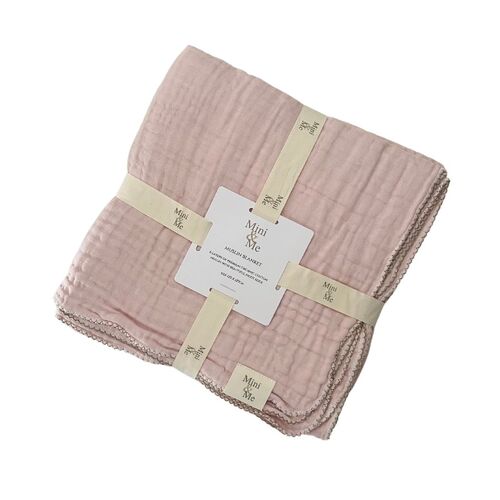 Mini & Me Dreamy Muslin Blanket Pink