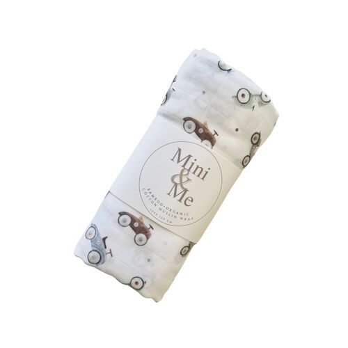 Mini & Me Bamboo Muslin Wrap Cars