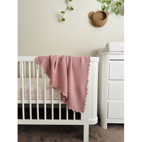 Mini & Me Shell Baby Blanket Rose
