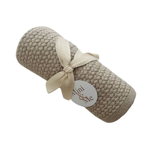 Mini & Me Herringbone Blanket Oatmeal Melange'