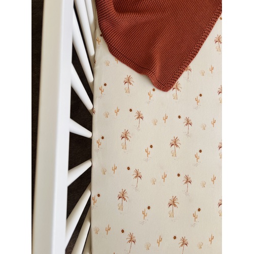 Mini & Me Fitted Cot Sheet Desert Palms