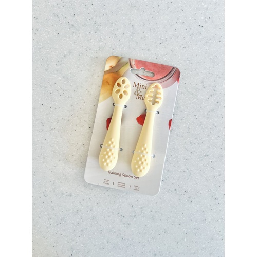 Mini & Me Training Spoon Set Custard