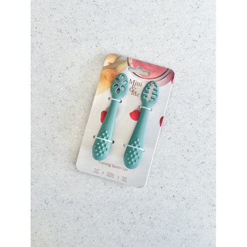 Mini & Me Training Spoon Set Kale