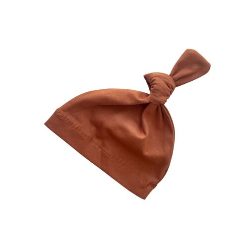 Mini & Me Knotted Beanie Chestnut - Clearance