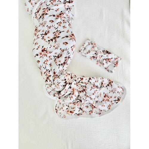 Mini & Me Organic Jersey Baby Wrap Set Addison - Clearance