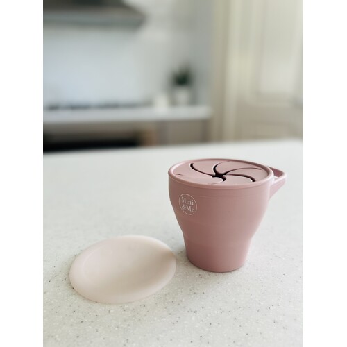 Mini & Me Snack Cup Collapsible with Lid Cherry