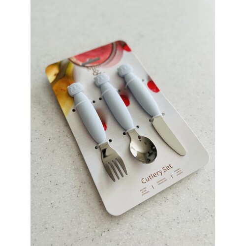 Mini & Me Metal Cutlery Set Ice Blue