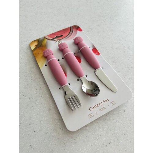 Mini & Me Metal Cutlery Set Guava