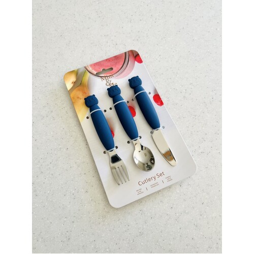 Mini & Me Metal Cutlery Set Blueberry