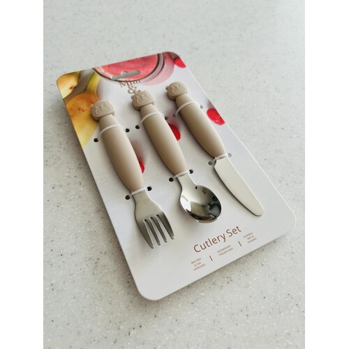 Mini & Me Metal Cutlery Set Almond