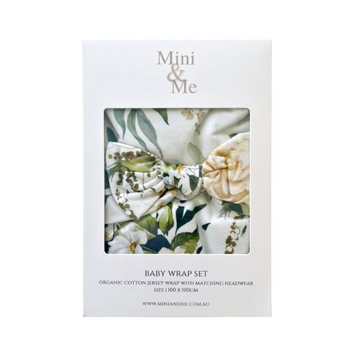 Mini & Me Organic Jersey Baby Wrap Set Ivy - Clearance