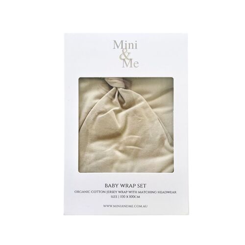 Mini & Me Organic Jersey Baby Wrap Set Nude - Clearance