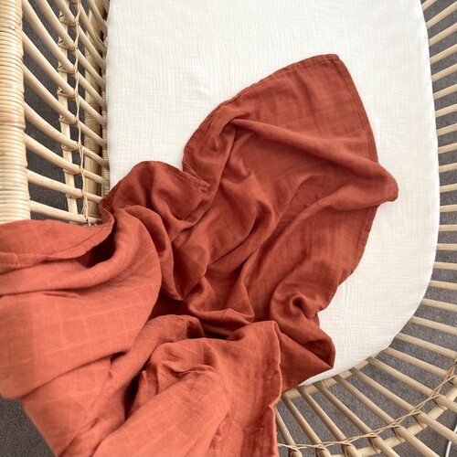 Mini & Me Bamboo Muslin Wrap Chestnut - Clearance