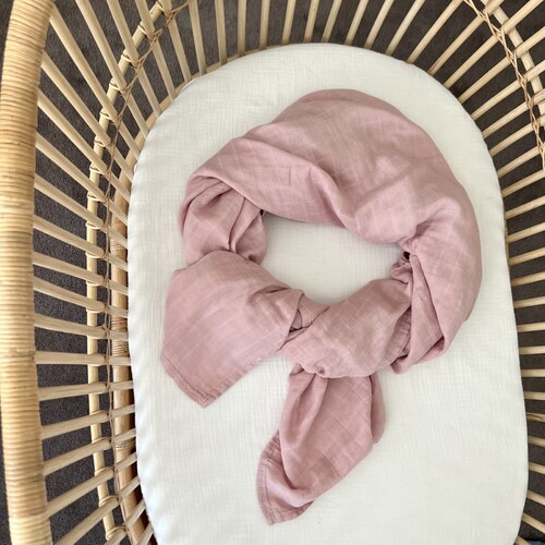 Mini & Me Bamboo Muslin Wrap Blush