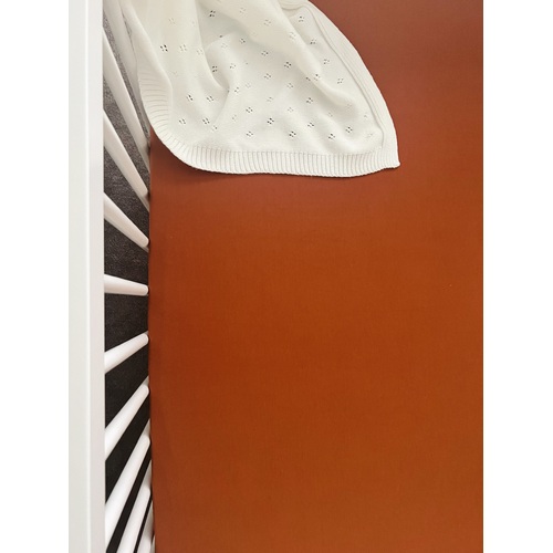 Mini & Me Fitted Cot Sheet Chestnut - Clearance