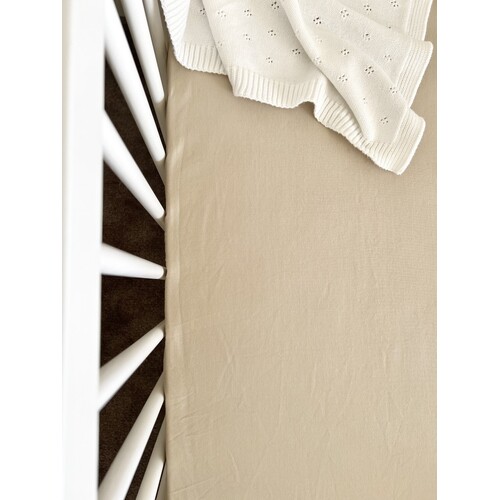 Mini & Me Fitted Cot Sheet Nude - Clearance
