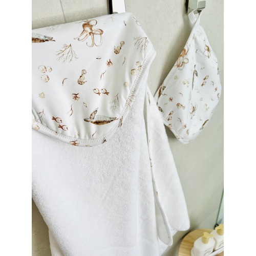Mini & Me Hooded Towel & Wash Cloth Set Oceania