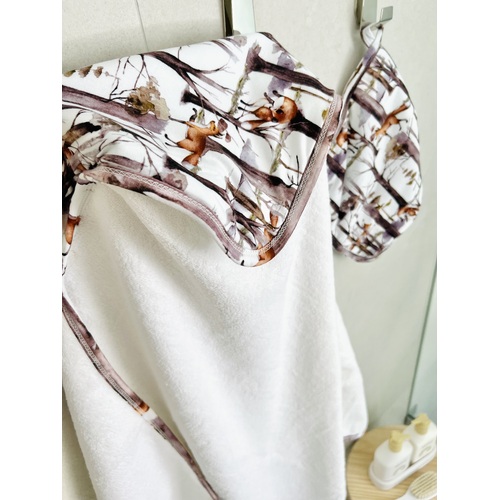 Mini & Me Hooded Towel & Wash Cloth Set Fox Hunt