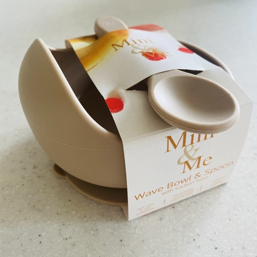 Mini & Me Wave Bowl & Spoon Almond