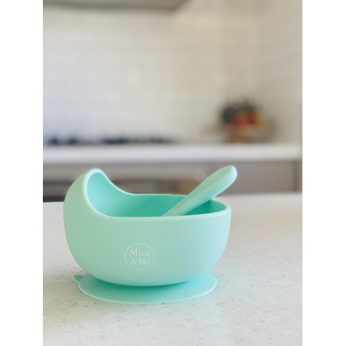 Mini & Me Wave Bowl & Spoon Spearmint