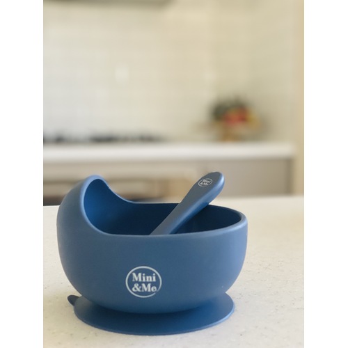 Mini & Me Wave Bowl & Spoon Blueberry