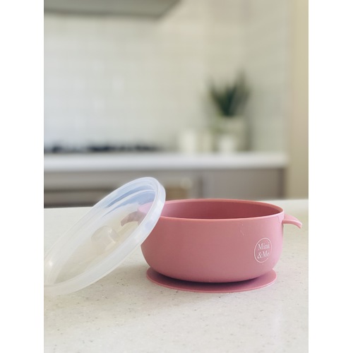 Mini & Me Round Bowl with Lid Guava
