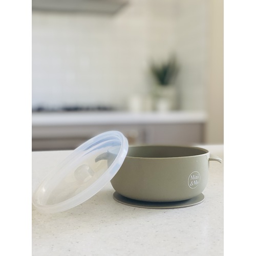 Mini & Me Round Bowl with Lid Olive