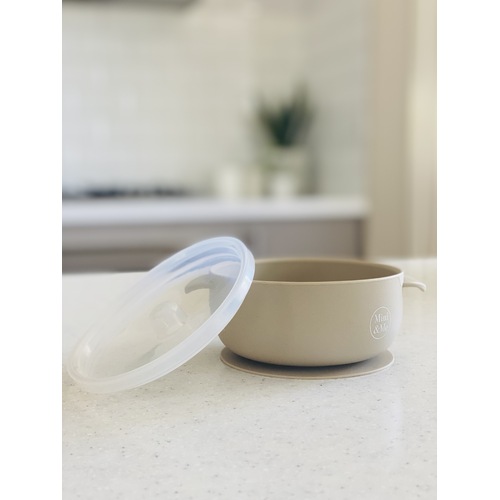 Mini & Me Round Bowl with Lid Almond