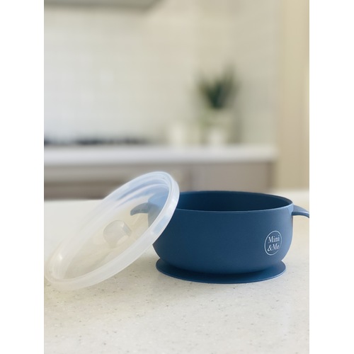 Mini & Me Round Bowl with Lid Blueberry