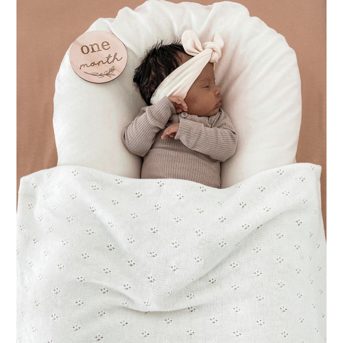Mini & Me Heirloom Baby Blanket Ivory