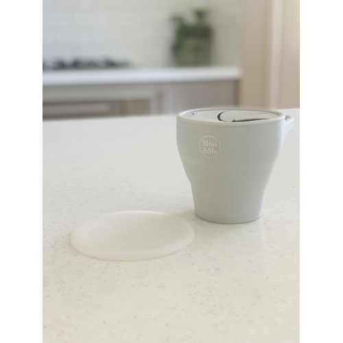 Mini & Me Snack Cup Collapsible with Lid Porcini