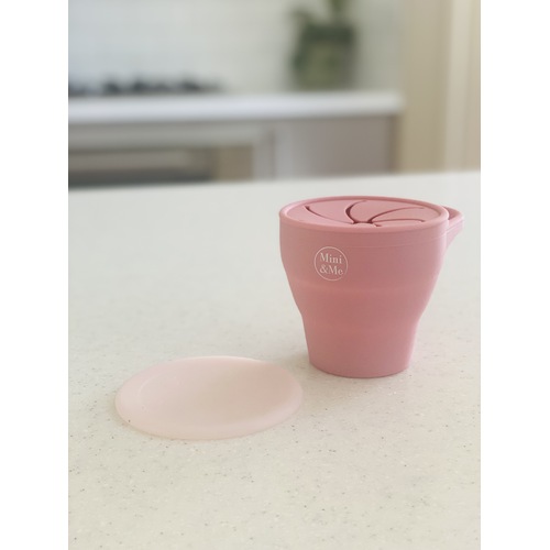 Mini & Me Snack Cup Collapsible with Lid Guava
