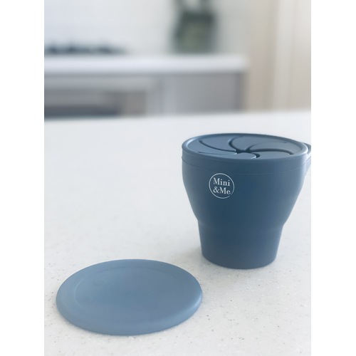 Mini & Me Snack Cup Collapsible with Lid Blueberry